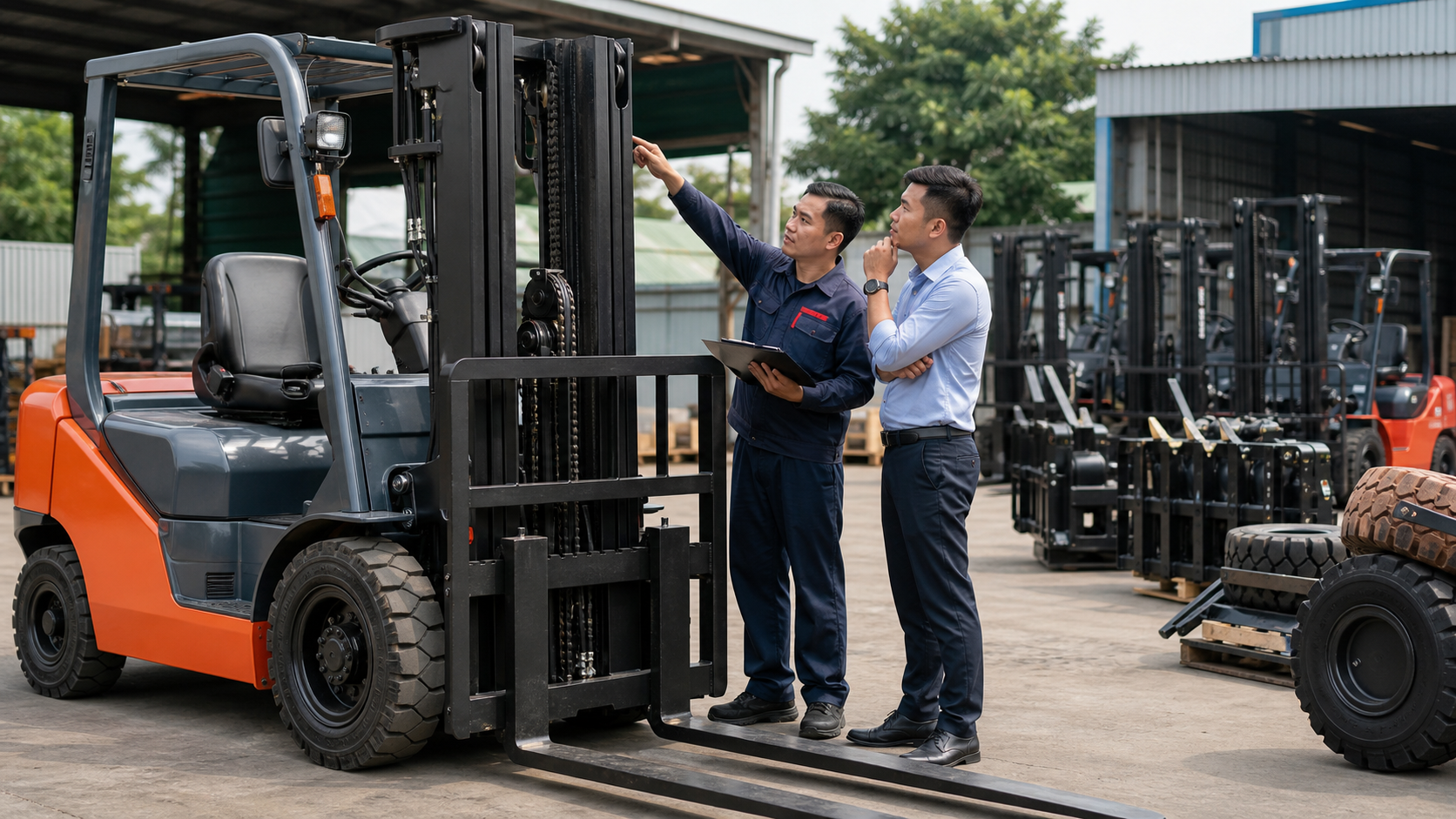 Tư vấn chọn tải trọng và mặt bằng trước khi hỏi báo giá bán xe nâng dầu