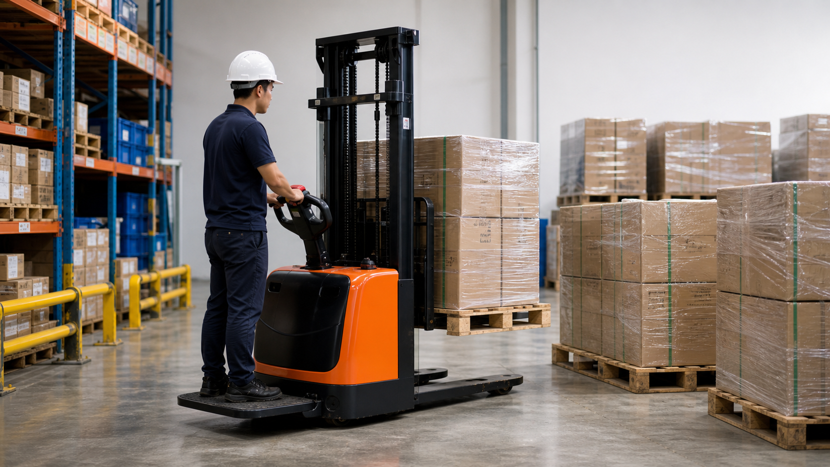 Xe nâng điện đứng lái MGA 2.0 tấn cho kho có lối đi hẹp