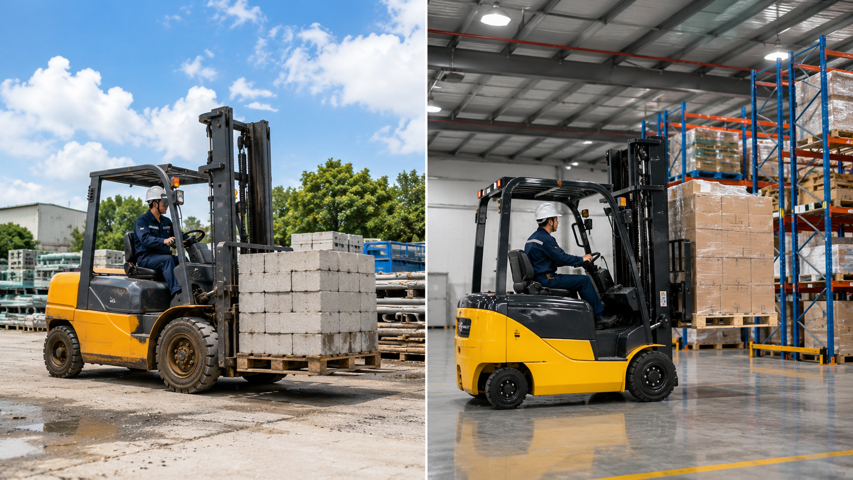 So sánh xe nâng điện 3 tấn và xe nâng dầu 3 tấn trước khi mua xe cũ