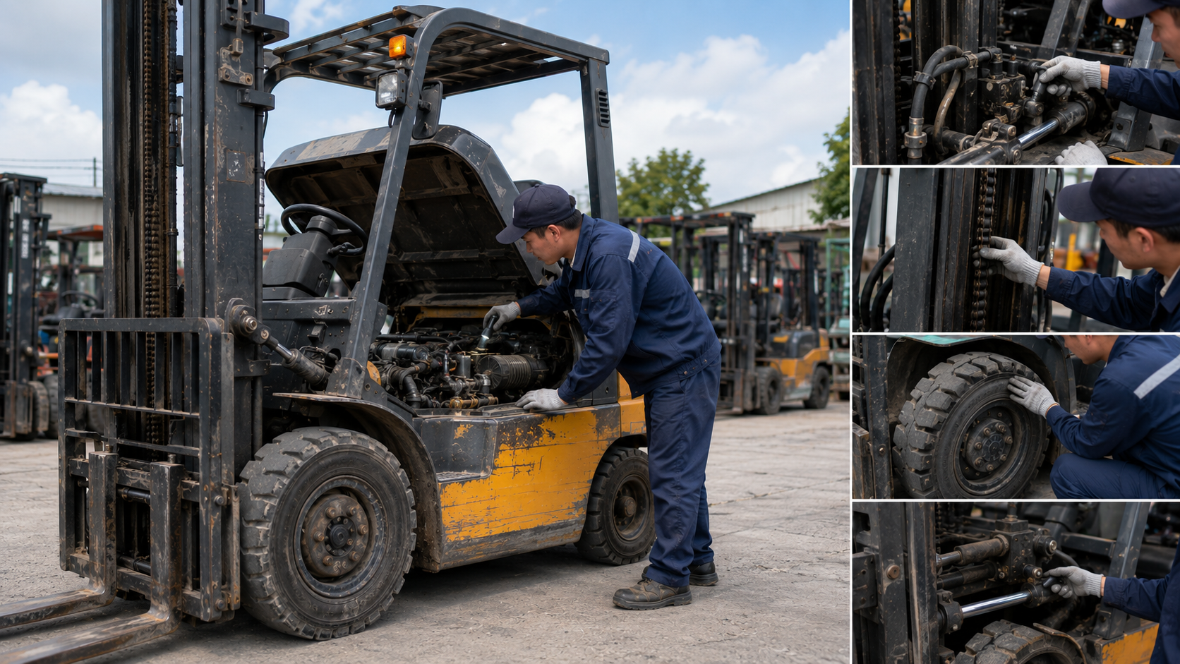 Kiểm tra xe nâng cũ 3 tấn tại TPHCM trước khi chốt mua