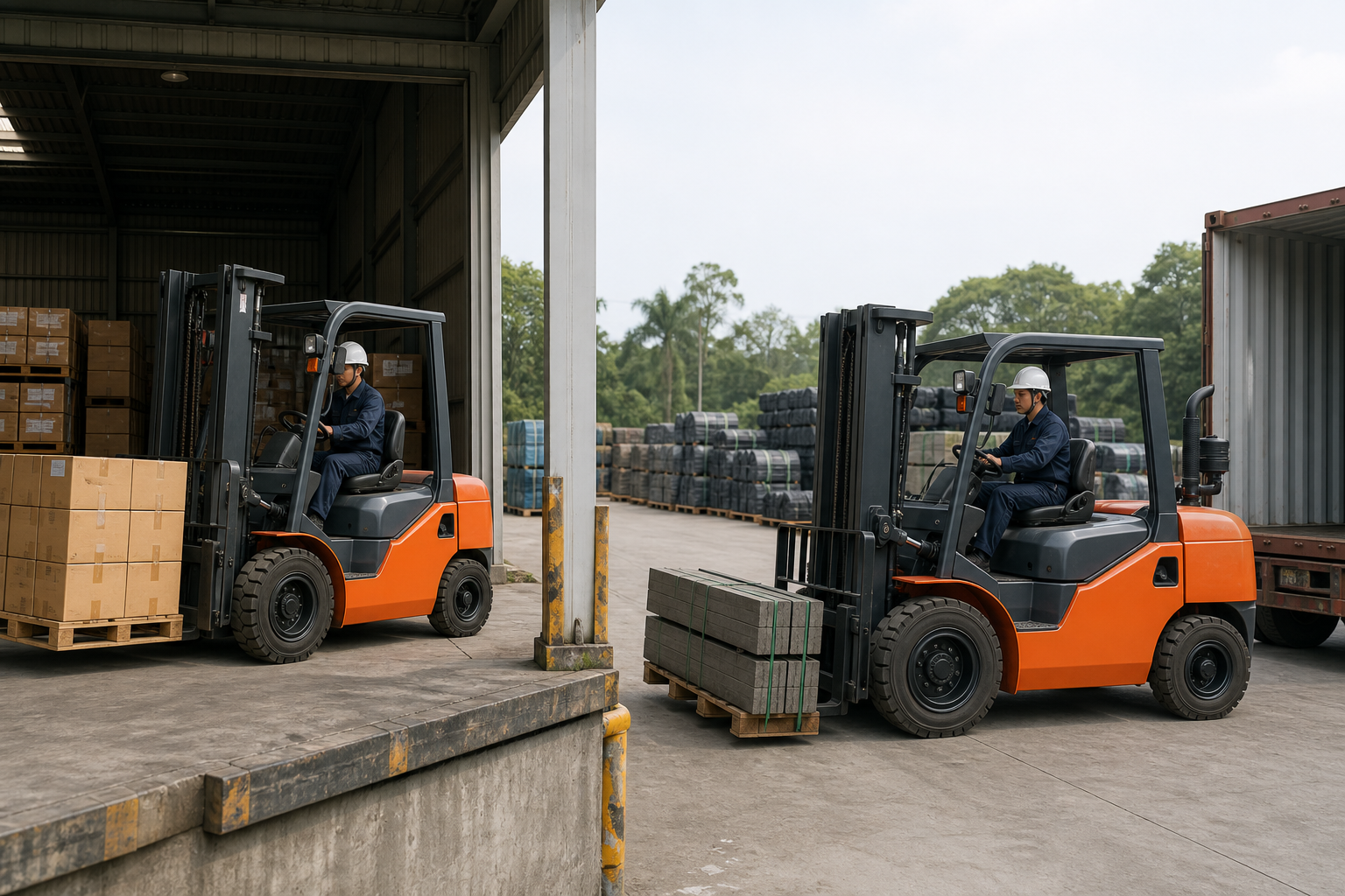 So sánh xe nâng dầu 3.5 tấn và 5 tấn theo bối cảnh làm việc thực tế