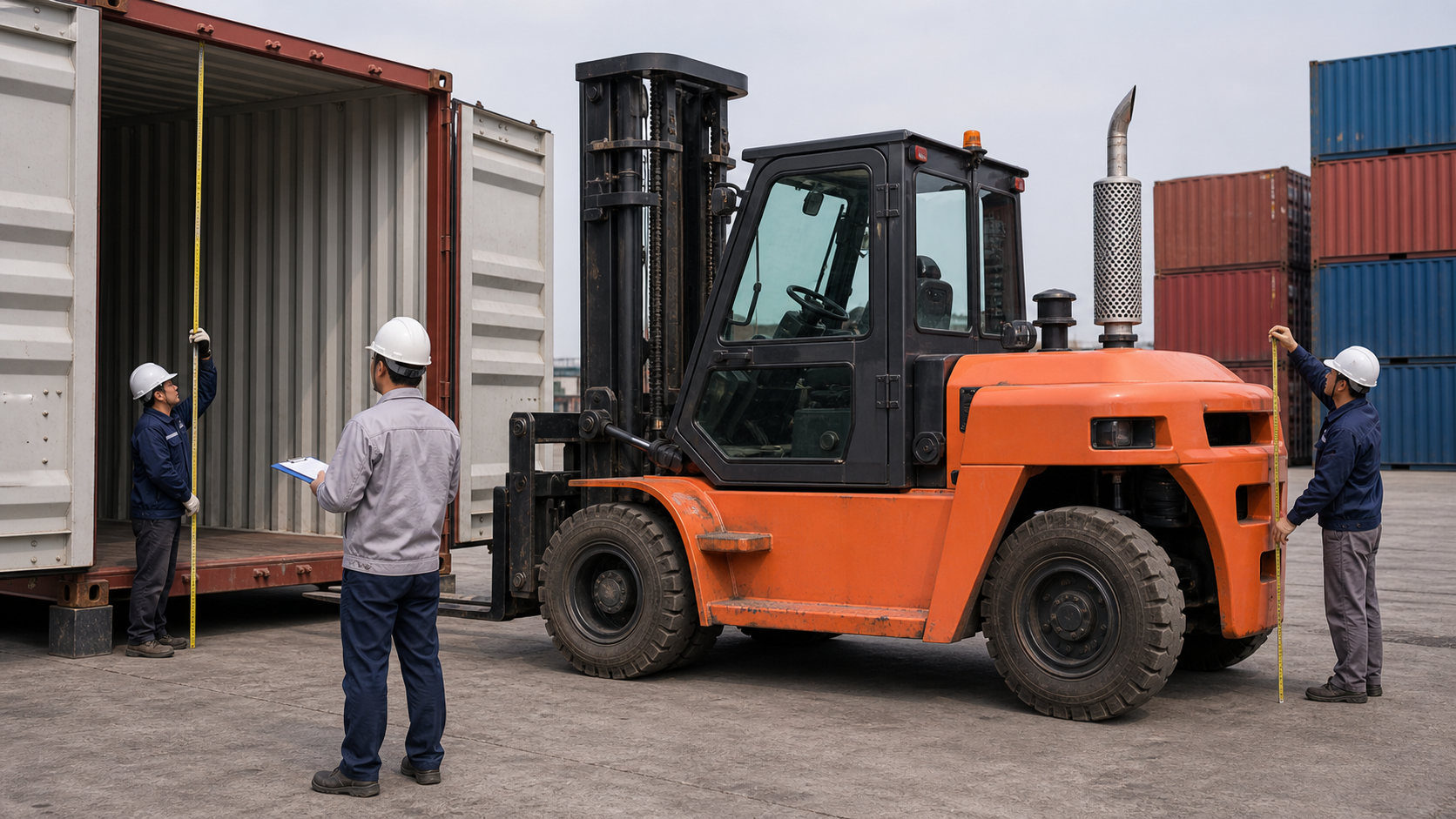 Soát cấu hình xe nâng dầu 7 tấn trước khi dùng cho bài toán container