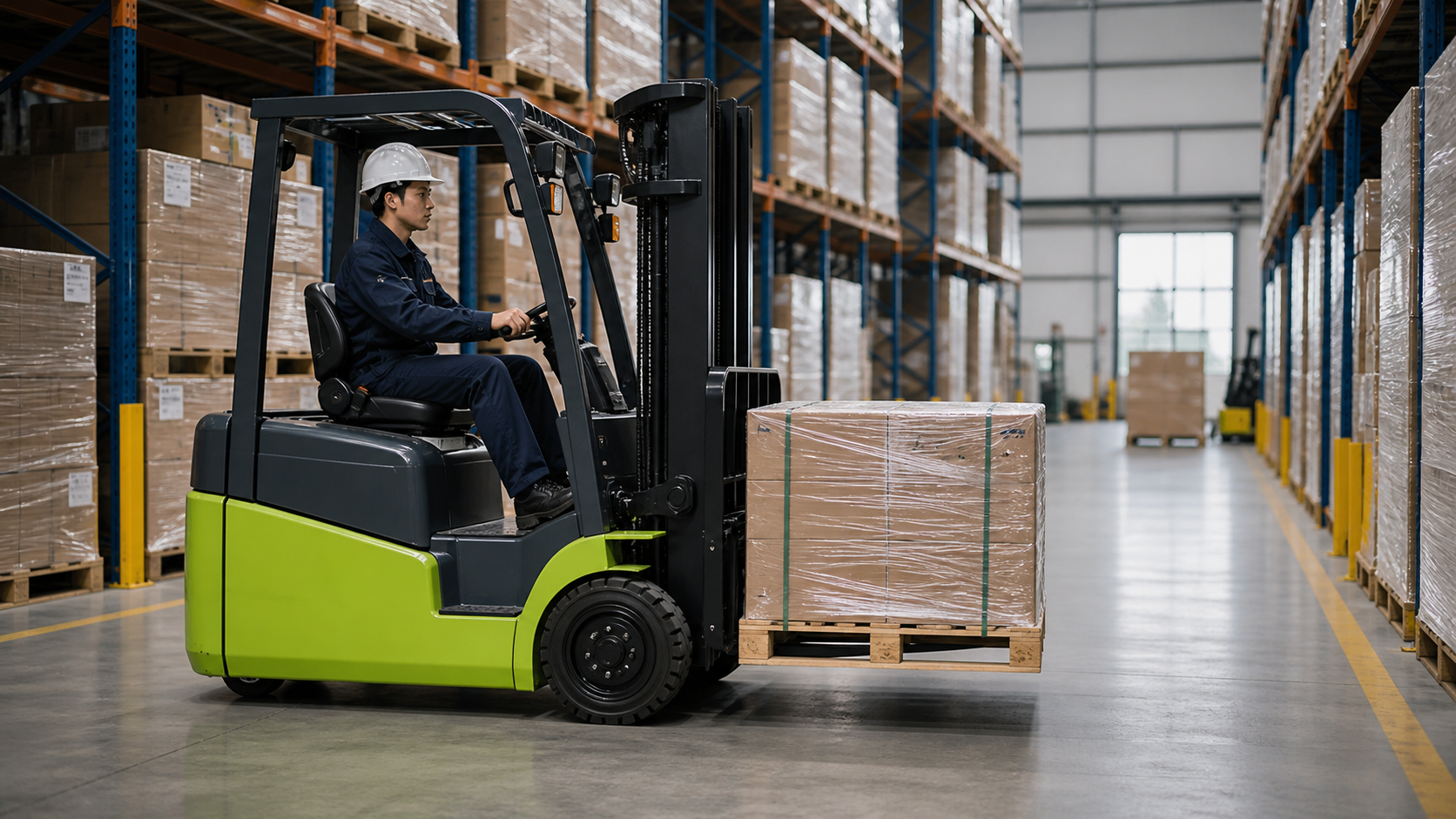 Xe nâng điện cho kho trong nhà và xe nâng dầu cho ngoài trời có logic chọn khác nhau